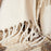 Velatu Fringed Merino Wool Throw, Natural
