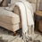 Velatu Fringed Merino Wool Throw, Natural