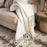 Velatu Fringed Merino Wool Throw, Natural