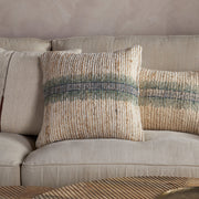 Zairya Jute and Cotton Cushion Cover, Sea Foam