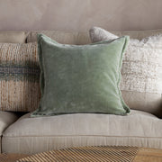Menmai Velvet Cushion Cover, Eucalyptus