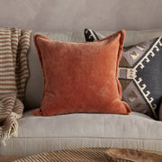 Menmai Velvet Cushion Cover, Cinnamon