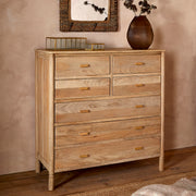 Sri Mango Wood Chest of Drawers, Natural Finish