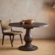 Laya Carved Dining Table, Chocolate Brown, Small