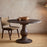 Laya Carved Dining Table, Chocolate Brown, Small