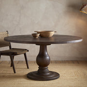 Nkuku Laya Carved Dining Table, Chocolate Brown