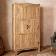 Iya Reclaimed Wood Wardrobe, Natural Finish