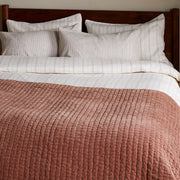 Nidra Velvet & Linen Bedspread, Rust