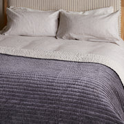Nidra Velvet & Linen Bedspread, Charcoal