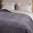 Nidra Velvet & Linen Bedspread, Charcoal