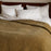 Nidra Velvet & Linen Bedspread, Moss Green