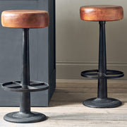 Narwana Leather Round Stool