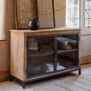Nirvi Mango Wood and Iron Sideboard