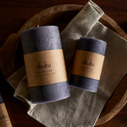 Rustic Pillar Candle, Charcoal