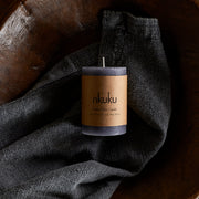 Rustic Soy Mini Pillar Candle, Charcoal