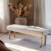 Sanja Striped Upholstered Bench