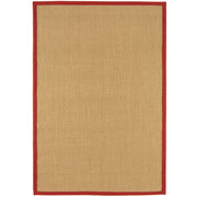 Sisal Rug, Linen & Red
