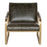 Adra Leather and Brass Occasional Chair