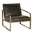 Adra Leather and Brass Occasional Chair