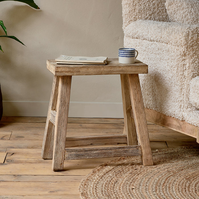 Ibo Reclaimed Wood Low Stool — Kayu Home