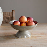 Valinha Earthenware Footed Bowl, Grey