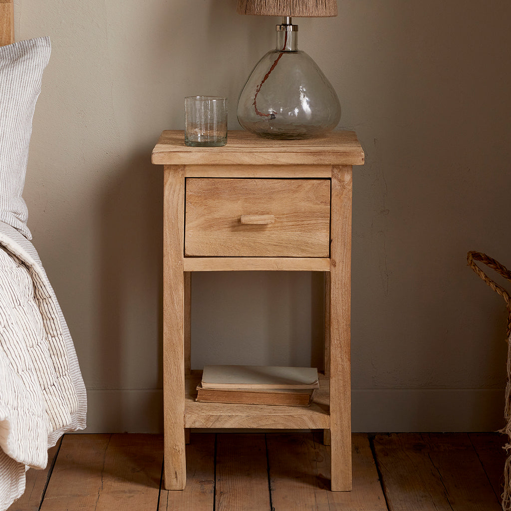 Vivan Grooved Bedside Table — Kayu Home