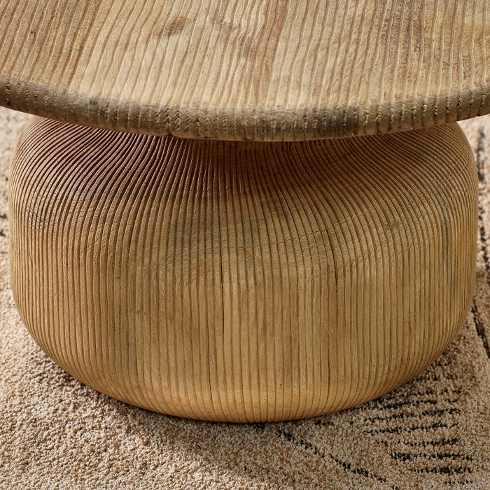 Grooved Table Vivan Grooved Wood Coffee Table — Kayu Home