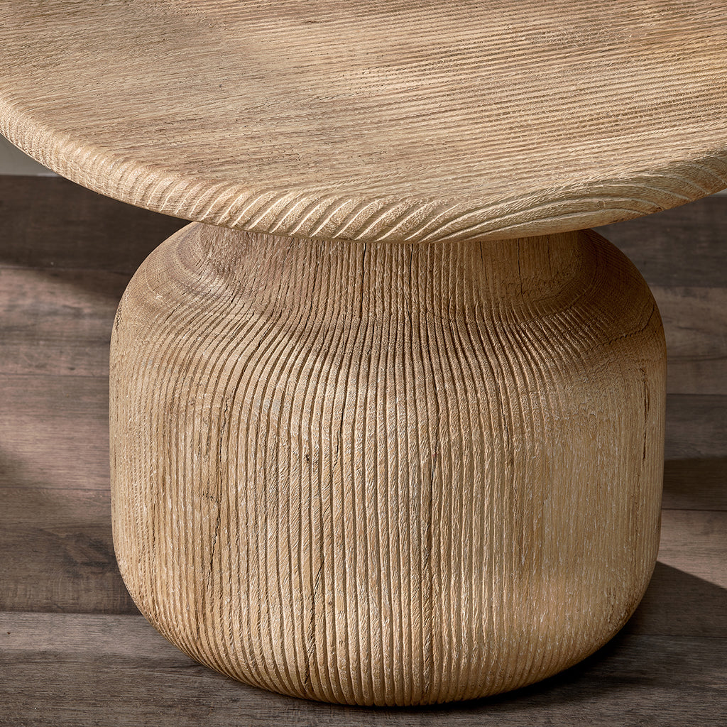 Grooved Side Vivan Grooved Wood Side Table — Kayu Home