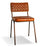 Amala Leather Weave and Iron Dining Chair, Aged Tan