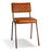 Amala Leather Weave and Iron Dining Chair, Aged Tan