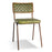 Amala Leather Weave and Iron Dining Chair, Rich Green