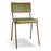 Amala Leather Weave and Iron Dining Chair, Rich Green