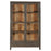 Valin Wide Mango Wood and Glass Cabinet, Charcoal