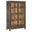 Valin Wide Mango Wood and Glass Cabinet, Charcoal