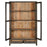Valin Wide Mango Wood and Glass Cabinet, Charcoal