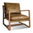 Baloo Acacia Wood and Leather Occasional Chair