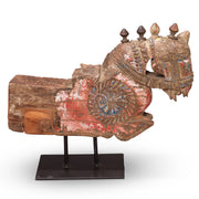 Carved Vintage Wooden Horse on Stand
