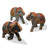 Carved Painted Wooden Elephants