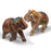 Carved Painted Wooden Elephants