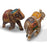 Carved Painted Wooden Elephants