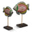 Pair of Green Painted Fish on Stands