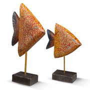 Pair of Painted Angel Fish on Stands