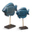 Pair of Blue Painted Fish on Stands