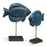 Pair of Blue Painted Fish on Stands