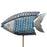 Pair of Blue Painted Coastal Fish on Stands