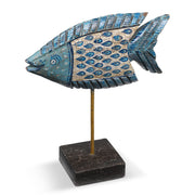 Painted Wooden Bream Fish on Stand