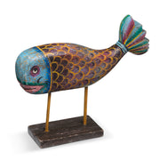 Painted Puffer Fish on Stand