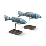 Pair of Painted Wooden Barracuda