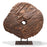 Vintage Wooden Cart Wheel on Iron Stand