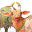 Painted Wooden Cow